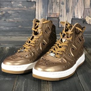 Nike AF1 Ultra Force Mid Joli SIZE 7 Metallic Gold